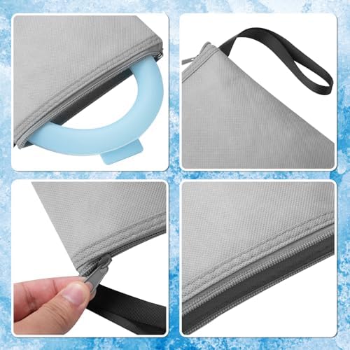 Cooling Neck Wrap with Insulated Bag, Reusable Ice Neck Ring & Body Cooler for Summer Heat, Wearable Cooling Tube Maintains 18°C/64°F for Outdoor, Sports, Travel (Blue)
