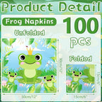 100 Pcs Frog Napkins Paper，Exquisite Frog Patterned Napkins for Home Kitchen Frog Birthday Party Decoration (Frog)
