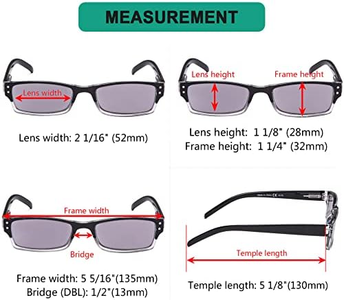 Eyekepper Reading Glasses-4 Pack Include Reading Sunglasses for Women Men Reading Under The Sun,Two-Tone Reader Eyeglasses