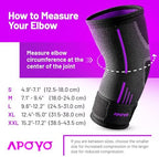 APOYO Elbow Brace for Tendonitis and Tennis Elbow, Elbow Compression Sleeve, Elbow Brace for Women and Men w/ Adjustable Strap for Tennis Elbow Relief, Weightlifting, Arthritis, Workouts, Reduce Joint Pain During Fitness Activity (Purple (Pair), Large)