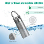 Opret Titanium Pill Container with Keychain & Necklace, Waterproof Pill Case for Emergency Aspirin & Nitroglycerin, Mini Pill Holder for Travel Purse Pocket EDC Accessory