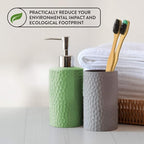 Lindo EcoGrip Bamboo Toothbrush - Soft German Made Fiber Bristles, Organic and Recyclable, Natural Handle (Charcoal)