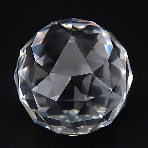 Clear Glass Crystal Ball, 60/80mm Clear Cut Crystal Prisms Glass Ball, Prism Suncatcher, Home Decoration Hotel Decor Hardware Fittings, 6cmM/2.36in