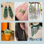 2920Pcs Glass Round Bugle Beads Twist Bugle Bead Transparent Tube Beads for Earring Bracelets Jewelry Making Crafts, Lime Green