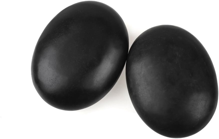 2 Pcs Large Hot Massage Stones Set Natural Basalt Warm Rocks Kit for Home Spa Massager