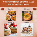 SPICY ORGANIC Mace Whole (Javantri) – 8 oz (227 g), USDA Certified Organic Mace Spice, 100% Raw, Non-GMO, Vegan, Gluten-Free – Enhance Dishes with Rich, Aromatic Flavor - Myristica Fragrans