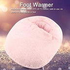 Aramox Electric Foot Warmer Cushion Plush Fabric Heating Pad,5V Voltage Portable Foot Heating Device for Home Office Use with Removable Cover Temperature Control (Roseate)