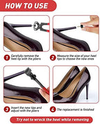 TRIZILLA 24 Pairs High Heel Replacement Tips, Heel Repair Kit for Women High Heel Shoes with 6 Inch High Heel Remove Pliers, 6 Sizes Heel Tips Caps, U-Shape, Black Beige