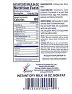 Yummmy 64 oz, Instant Nonfat Skimmed Powdered Dry Milk - Leche en polvo, 64 Oz, Grade A, Kosher Halal Certified, Made in USA