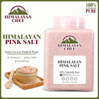 Himalayan Chef Himalayan Pink Salt - 5 lbs Fine Grain Plastic Jar - 100% Natural and Pure Gourmet Crystal - Contains 84 Essential Minerals | Kosher and Vegan Certified