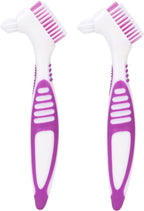 FILFEEL Denture Brush, 2pcs/Set, Specially Designed to Thorough Cleaning Dentures & Bridges
