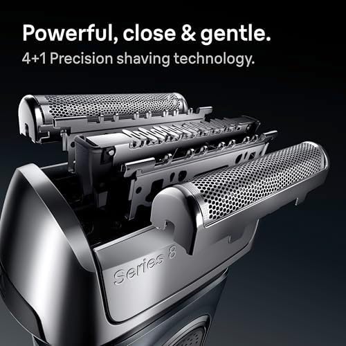 Braun Series 8 8560cc Electric Razor for Men, 4+1 Shaving Elements & Precision Long Hair Trimmer, 5in1 SmartCare Center, Close & Gentle Even on Dense Beards, Wet & Dry Electric Razor, 60min Runtime