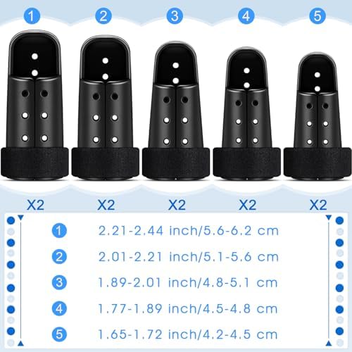 BBTO 10 Pcs Mallet Finger Splint, 5 Sizes Finger Support Brace Stabilizer Straightener Plastic Fingertip Protectors Arthritis Knuckle Immobilization for Thumb Pinky Middle Index Ring(Black)
