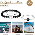 Yinkin 2 Pcs Anti Nausea Wristband Sea Sickness Relief Motion Wristbands Acupressure Bracelet for Car sickness Travel Push Bead into Wrist, Helps Vertigo, Relieves Dizziness