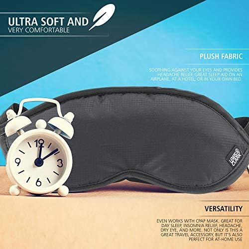 Lewis N. Clark Men's Travel Comfort Eye Mask with Adjustable Straps, Black, Single (505-Black)