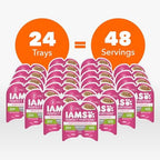 IAMS Perfect Portions Sensitive Digestion & Skin Wet Cat Food Pate, Adult Grain Free Pate, Turkey Recipes, (24) 2.6 oz. Twin-Pack Trays