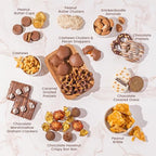 Chocolate Gift Basket– Snack Box with Covered Pretzels, Oreos, Nuts & Sweets – Gourmet Food Gift Tin for Mothers Day, Families, Men, Women, Clients- Bonnie and Pop
