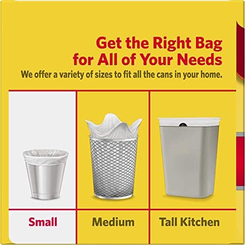 4 Gallon Trash Bags - 300 Small Mini Garbage Bags | 17" x 18" Clear Waste Basket Trash Bags | Bulk Plastic Bathroom Trash Can Liners