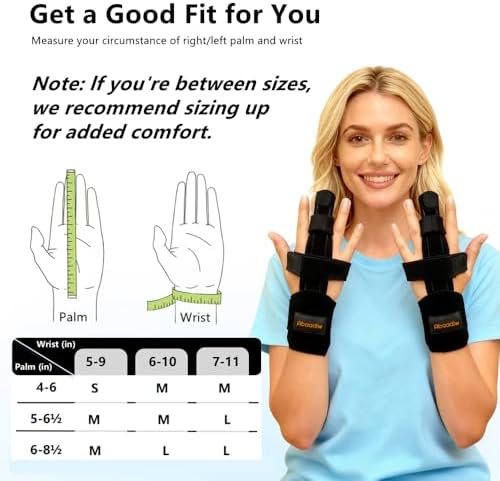 Abaadlw Trigger Finger Splint 2 Pcs, Adjustable Index Finger Splint, Finger Splint Middle Finger, Ring Finger Splint, Pinky Finger Splint,Hand Brace