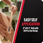 RockTape Go Gentle Adhesive Pre-Cut Kinesiology Tape (Black)