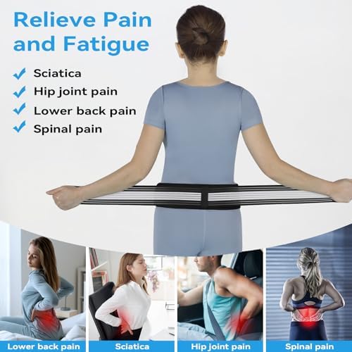 Waist Belt Sacroiliac Hip Belt, Lumbar Support Sciatica Pain Relief, Sacroiliac SI Joint - Lower Back Support Brace for Women and Men, Non-Slip and Adjustable & Breathable Back Pain Relief (Medium)