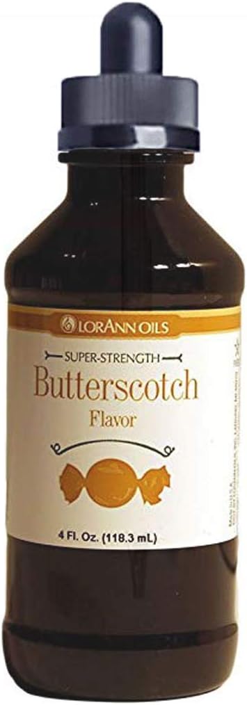 LorAnn Butterscotch SS Flavor, 4 ounce bottle - Includes a threaded Glass Dropper