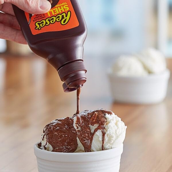 P&V Ice Cream Shell Topping Variety Pack – 3 Flavors: Peanut Butter, Chocolate, and Chocolate with Toffee Bits – Magic Hard Shell for Sundaes, Desserts & Frozen Treats – 3 Pack