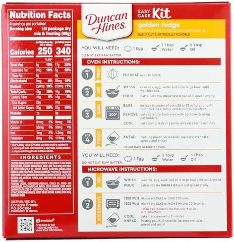 Duncan Hines Easy Cake Kit Golden Fudge Flavored Cake Mix, 8.4 oz.