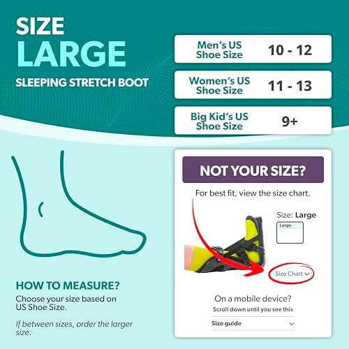 BraceAbility Sleeping Stretch Boot - Plantar Fasciitis Night Foot Splint Adjustable Achilles Tendonitis Brace for Fascia, Tendon and Calf Stretching, Heel and Bone Spur or Arch Pain Treatment (Large)