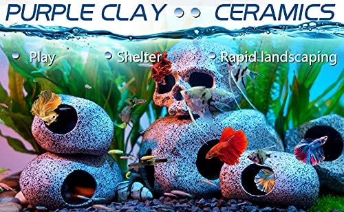 Ameliade Aquarium Decorations Cave Fish Tank Accessories Rock Decor for Shrimp Cichlid Hiding Breeding Small Fish Bowl Hide Decoration Betta Toys Hideout Stones House（Medium）