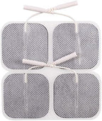 BodyMed TENS/EMS Unit 4 Electrode Pads – Four, 2 x 2 Inch Square Electrodes in Ten Packs – Reusable and Self-Adhesive for Easy Muscle Stimulation and Discomfort Relief