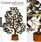YATSKIA Black Tourmaline Crystal Tree, Gemstone Tree Home Office Decor, Spiritual Decor, Crystal Gifts
