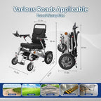 Electric Wheelchair for Adults & Elderly | 18-Mile Range, 600W High-Power Motor | All-Terrain Foldable Lightweight Wheelchair - Compact & Easy to Transport