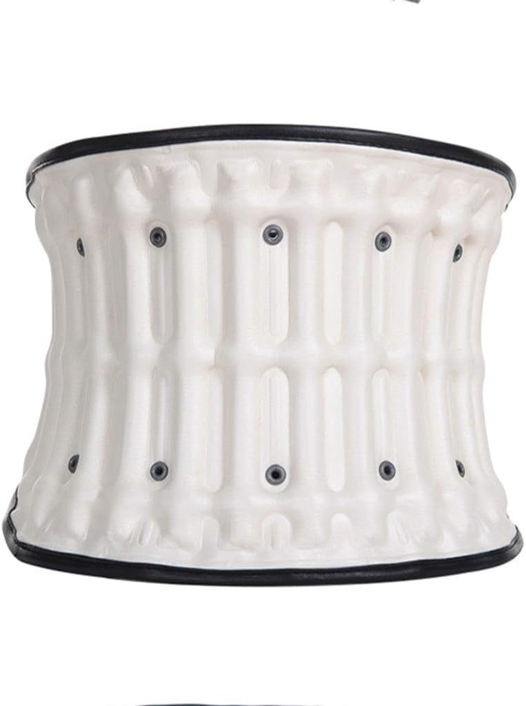 Inflatable Lumbar Brace Belt,Back Support Pain Relief and Injury Prevention,Backache, Slipped Disc,Spinal Stenosis (Color : White)