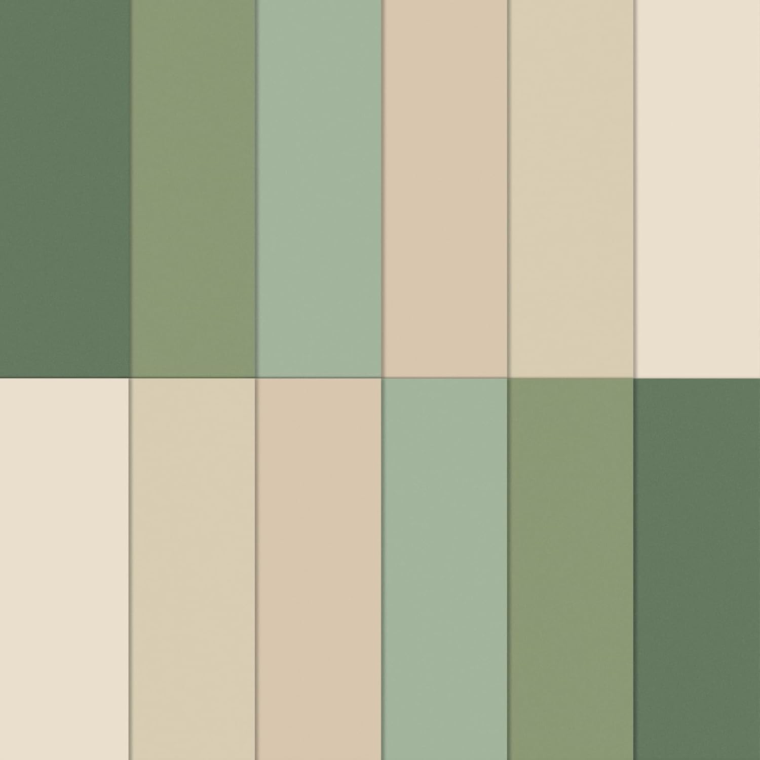 JarThenaAMCS 12Pcs Nude Sage Green Cotton Fabric Bundles 10 x 10 Inch Milky White Brown Green Fabric Squares 6 Colors Sewing Fabrics for DIY Craft Party Decor