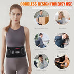 CUEHEAT Heated Waist Belt, Cordless Heating Pad for Low Back, Electrical Heating and Massage, Rechargeable Battery Powered (Black Upgraded,45 inches)