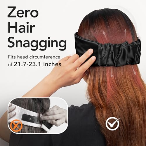 LitBear 100% Mulberry Silk Sleep Mask for Women & Men, Soft and Comfortable Eye Mask for Side Sleepers, Blackout Sleeping Mask for Home, Travel, Office, or Napping (Black)