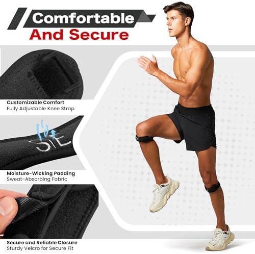 Special Essentials Patellar Tendon Knee Support Strap - Adjustable Brace With Compression Pad for Pain Relief, Stability - Suitable for all Sports & Workouts (2 Pack)