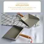 Mobestech Stainless Steel Small Dustpan with Short Handle for Household and Children Mini Metal Dust Pan for Tabletop Cleaning and Narrow Spaces 8.27 X 5.51 X 1.57 Inches