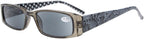 Eyekepper Spring Hinges Polka Dots Patterned Temples Rectangular Reading Sunglasses Sunshine Readers +2.5