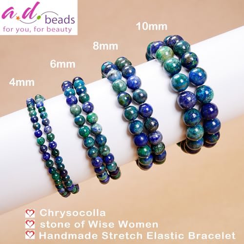 AD Beads Handmade Gemstone Stretch Elastic Bracelet Crystal Healing Reiki Nature's Beauty and Spiritual Essence Unisex