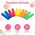 10 Pcs Foam Grip Tubing, No-Cut Foam Tubes Grips, Adaptive Utensil Cutlery Padding Grip Handle, Comfort Grips for Elderly, Tools, Multicolor
