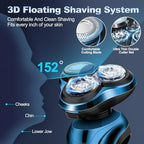 Electric Razor for Men, Shaver for Men Face,Waterproof Wet Dry Electric Shavers LED Display Cordless with Rechargeable Nose Hair Trimmer and Beard Trimmer,Prtable Travel Men's Razors