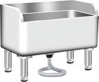 Floor Mop Sink With Drainage/Strainer,stainless steel utility sink,304 Stainless Steel,for Laundry Room,Kitchen, Restaurant, Garages (23.6"L x 16.1"W x 21.6"H)