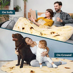 Burrito Tortilla Blanket White Elephant Gifts for Kids Stuff Useful Adults Teenagers Throw Blankets Wrap Boy Girl Party Novelty Gag Pets Soft Fleece 61in