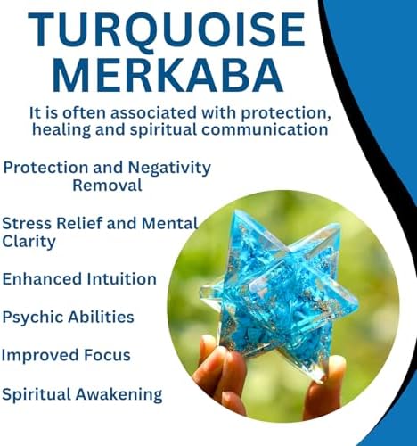 Jet Lovely Big Genuine Jet Turquoise Orgone Merkaba 4" Huge Large Crystal Gemstones Copper Metal Mix Rare Healing Positive Energy Tetrahedron Sacred Geometry Memory Concentration Meditation