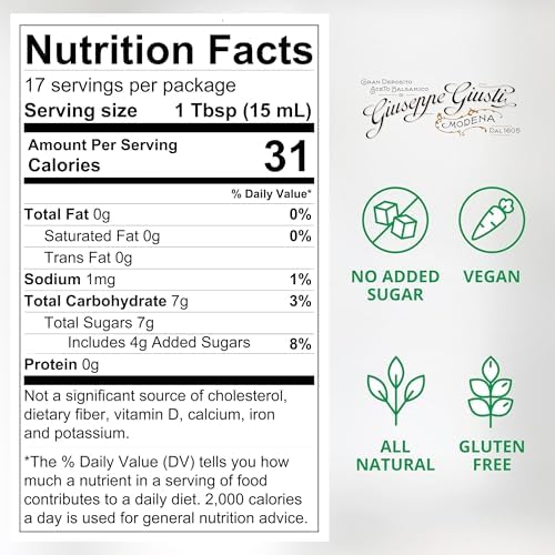 Giuseppe Giusti Apple Sweet and Sour Condiment – Made With Balsamic Vinegar of Modena, Elevate Salads, Pasta, Desserts, and Craft Cocktails – 8.45 fl oz (250 ml) - Pack of 1