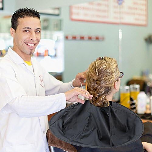 FILFEEL Barber Cloak, Hair Cutting Cape Umbrella Salon Barber Hairdressing Hair For Adult (12-Black)