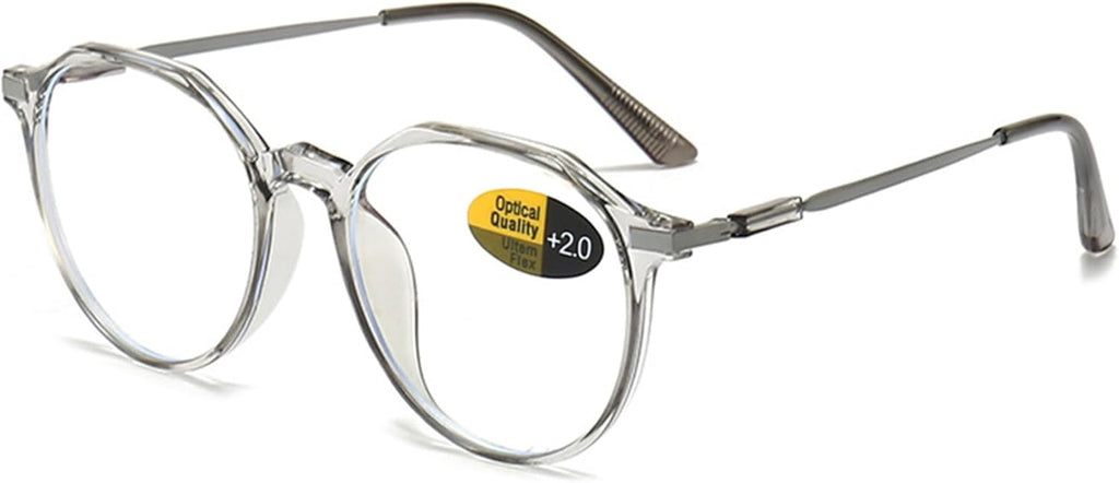Lanomi Anti Blue Reading Glasses Polygon Frame Plastic Computer Reader Blue Light Blocking Glasses for Women Men