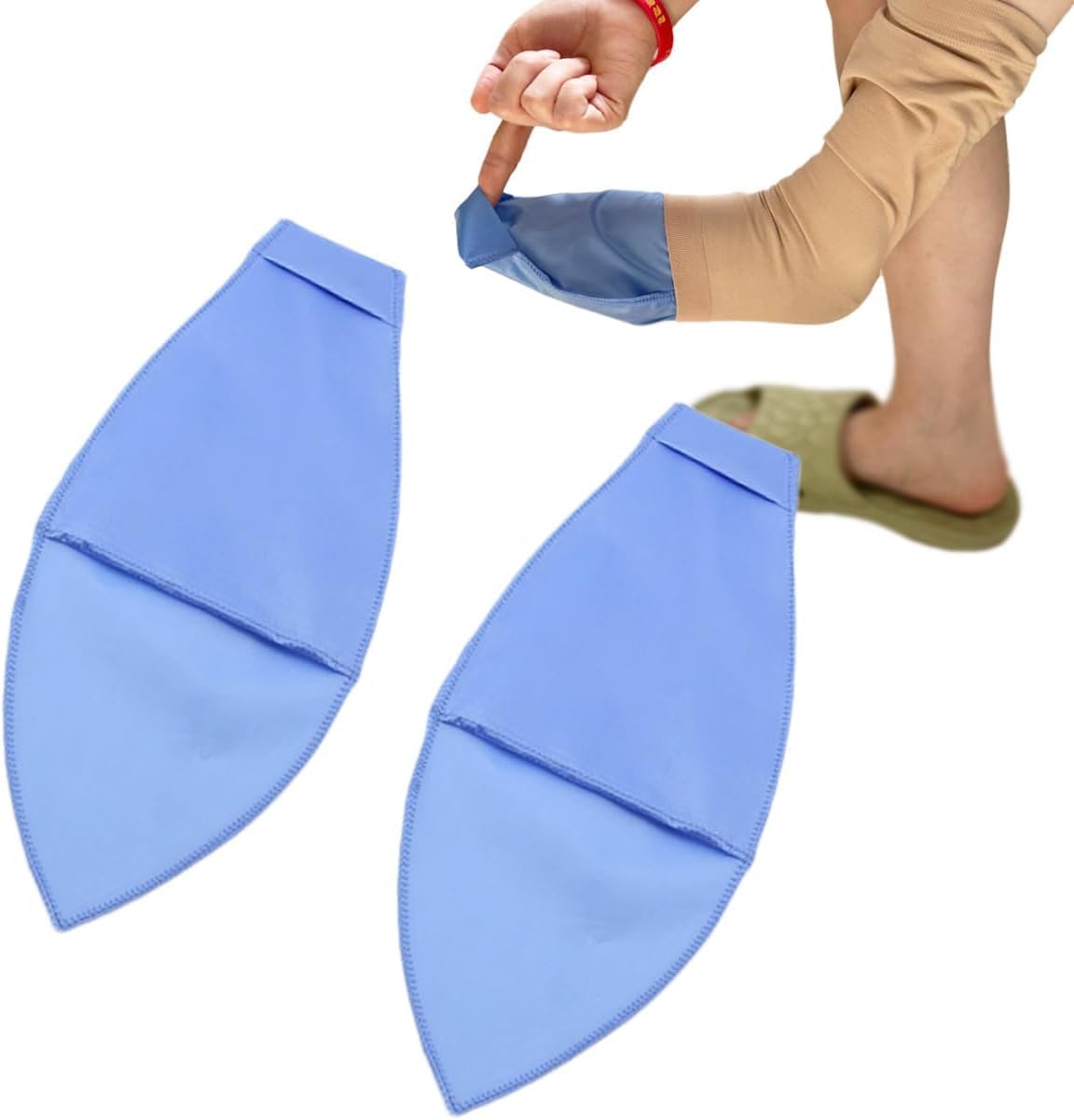 Open Toe Compression Sock Aid for Easy Slide - Slip Stocking Applicator to Help Assist Put On for Elderly, Disabled, Pregnant, 2 Pcs (Blue)